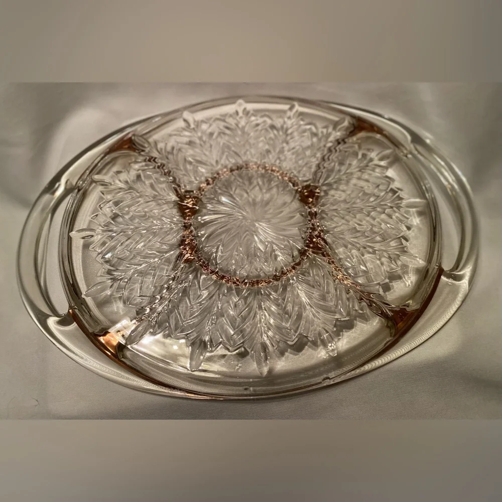 Gorgeous Vintage 1950s Jeannette Glass Relish Sectioned Serving Tray - Picture 3 of 6